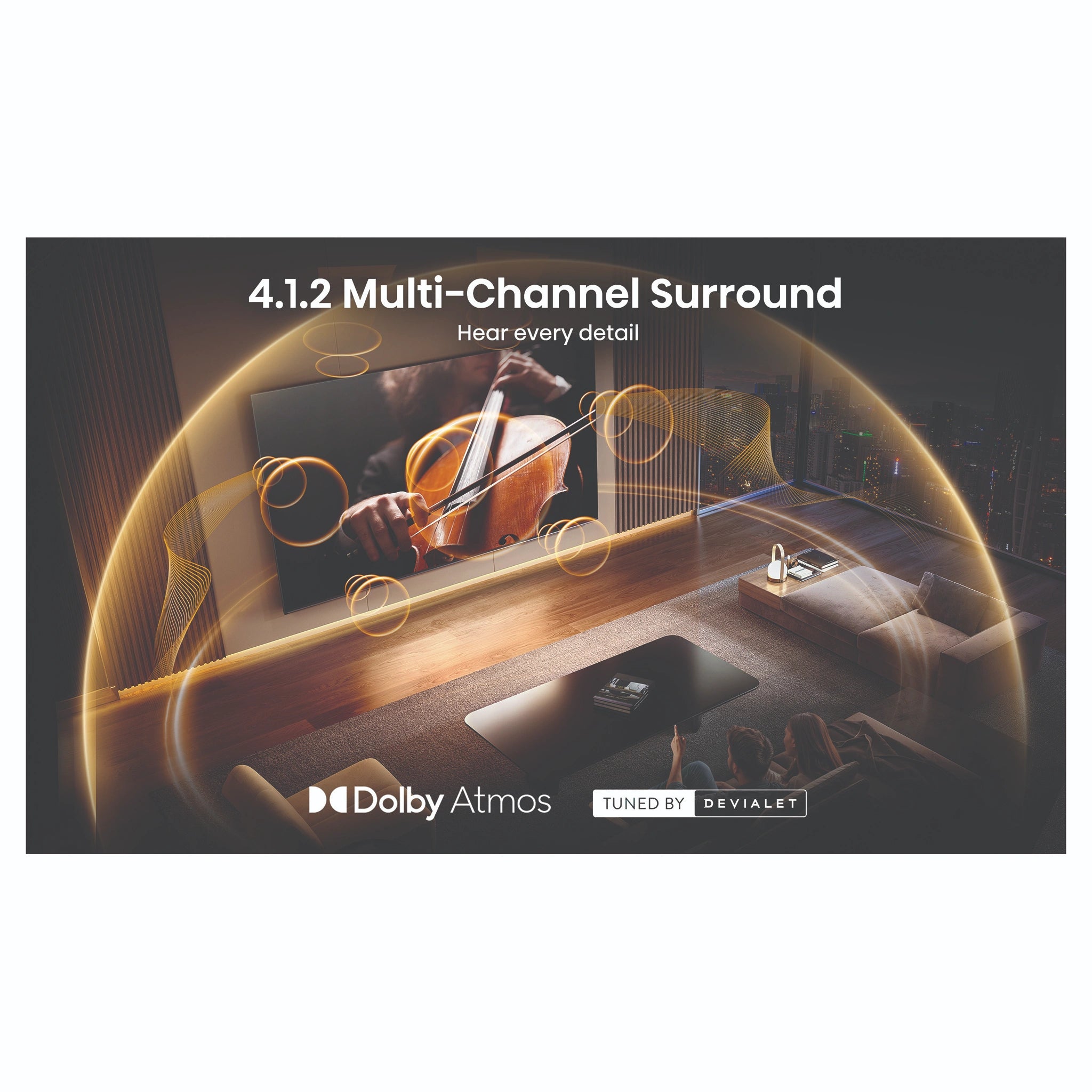 Hisense 85 Inch U85 ULED MiniLED 4K Smart AI Television 85U85AU, Multi Channel Surround Feature
