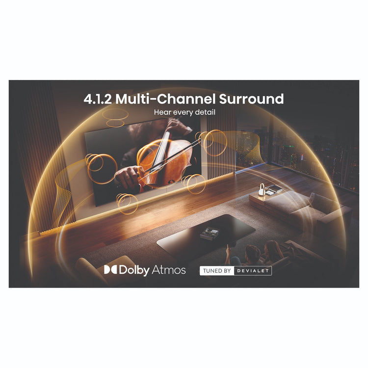 Hisense 85 Inch U85 ULED MiniLED 4K Smart AI Television 85U85AU, Multi Channel Surround Feature