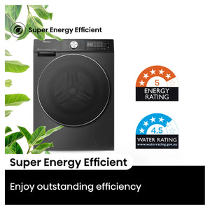 Hisense 10kg/6kg Series 7 Charcoal Black Washer Dryer Combo HCF7S1014BX, Energy Efficient Feature View