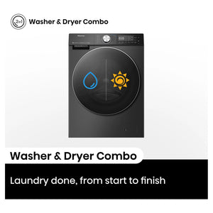Hisense 10kg/6kg Series 7 Charcoal Black Washer Dryer Combo HCF7S1014BX, Washer Dryer Combo View