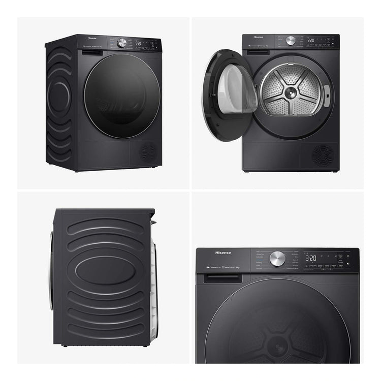 Hisense 9kg Series 7 Heat Pump Dryer HDF7S90HB, All Side View