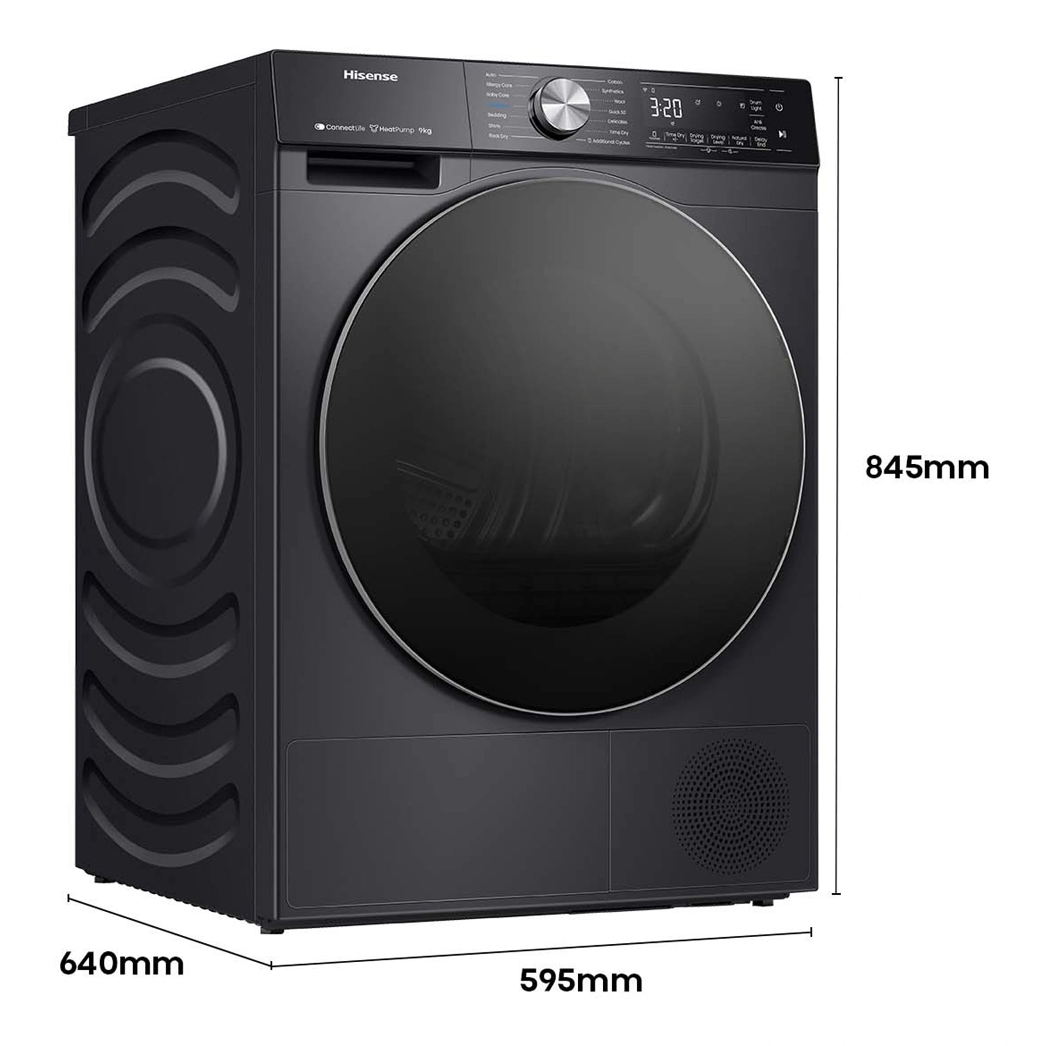 Hisense 9kg Series 7 Heat Pump Dryer HDF7S90HB, Dimensions