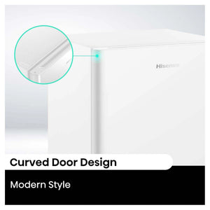 Hisense 45L White Bar Refrigerator HRBF46, Curved Door View
