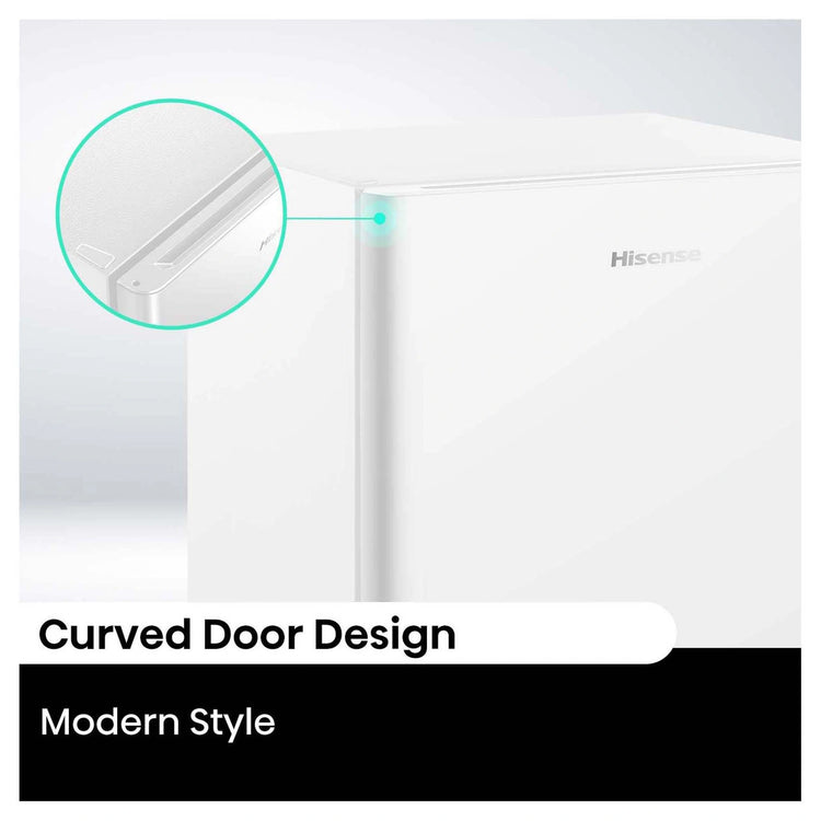 Hisense 45L White Bar Refrigerator HRBF46, Curved Door View