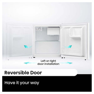 Hisense 45L White Bar Refrigerator HRBF46, Reversible Door View