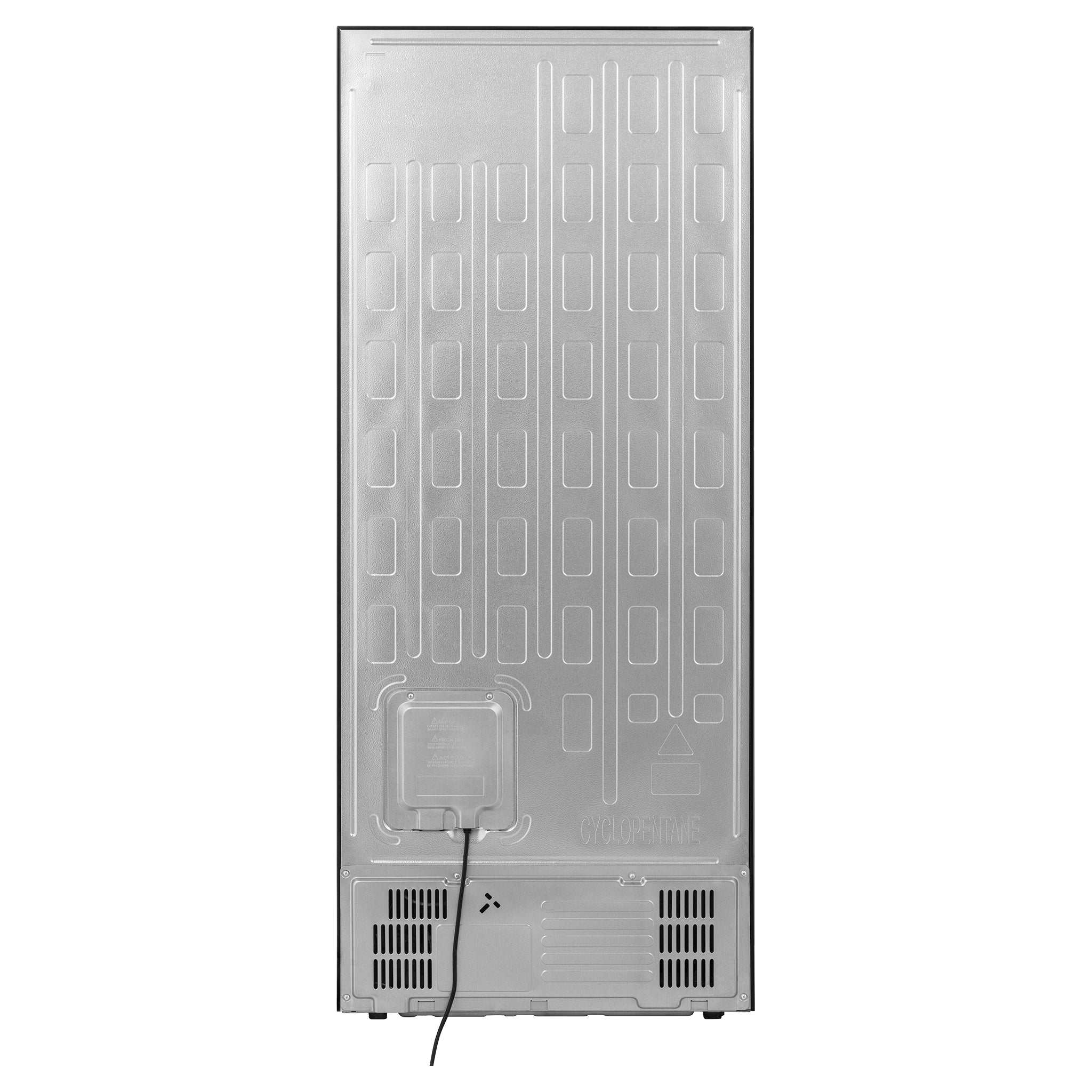 Hisense 417L Bottom Mount Fridge Black Steel HRBM418B, Back Side View