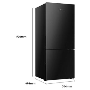 Hisense 417L Bottom Mount Fridge Black Steel HRBM418B, Dimensions