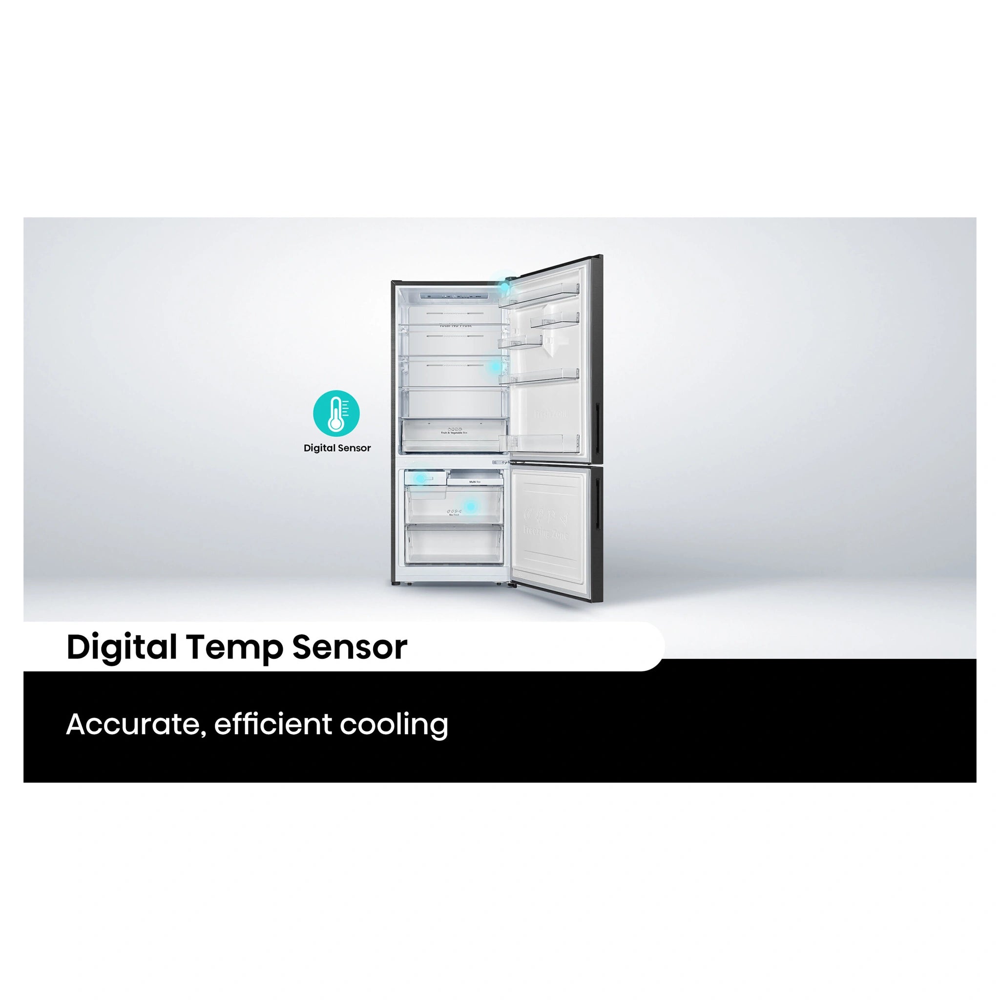 Hisense 417L Bottom Mount Fridge Black Steel HRBM418B, Feature