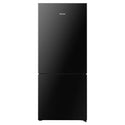 Hisense 417L Bottom Mount Fridge Black Steel HRBM418B, Front View