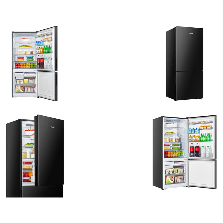 Hisense 417L Bottom Mount Fridge Black Steel HRBM418B, Lifestyle View 2