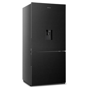 Hisense 482L Bottom Mount Fridge Black Steel HRBM482BW, Left Side View