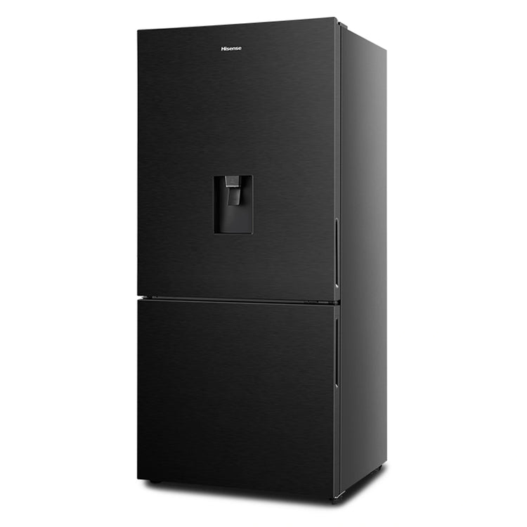 Hisense 482L Bottom Mount Fridge Black Steel HRBM482BW, Right Side View