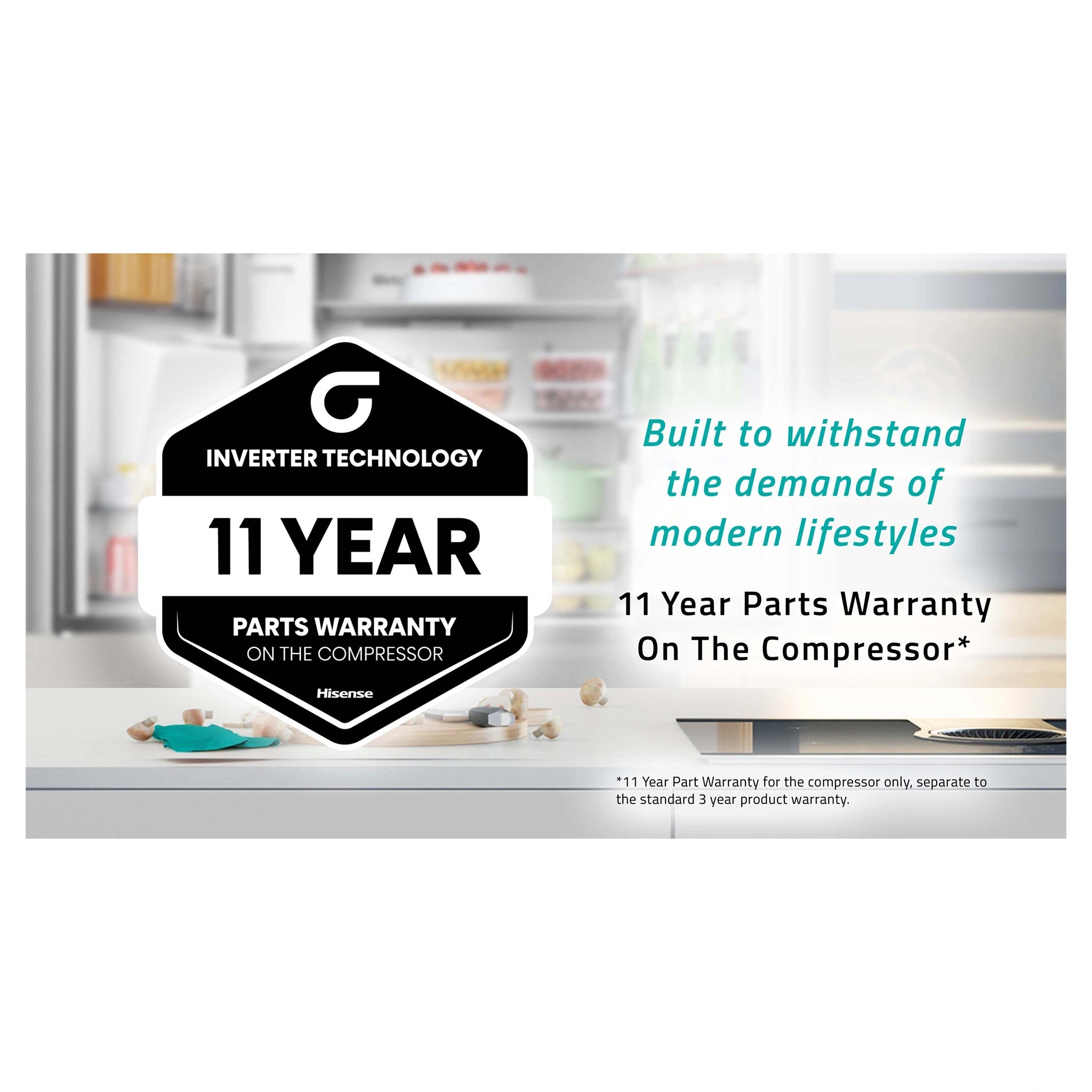 Hisense 482L Bottom Mount Fridge Black Steel HRBM482BW, Warranty