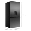 Hisense 500L PureFlat Bottom-Mount Fridge Dark Steel HRBM500TBW, Dimensions View