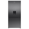 Hisense 500L PureFlat Bottom-Mount Fridge Dark Steel HRBM500TBW, Front View