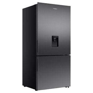 Hisense 500L PureFlat Bottom-Mount Fridge Dark Steel HRBM500TBW, Left Side View
