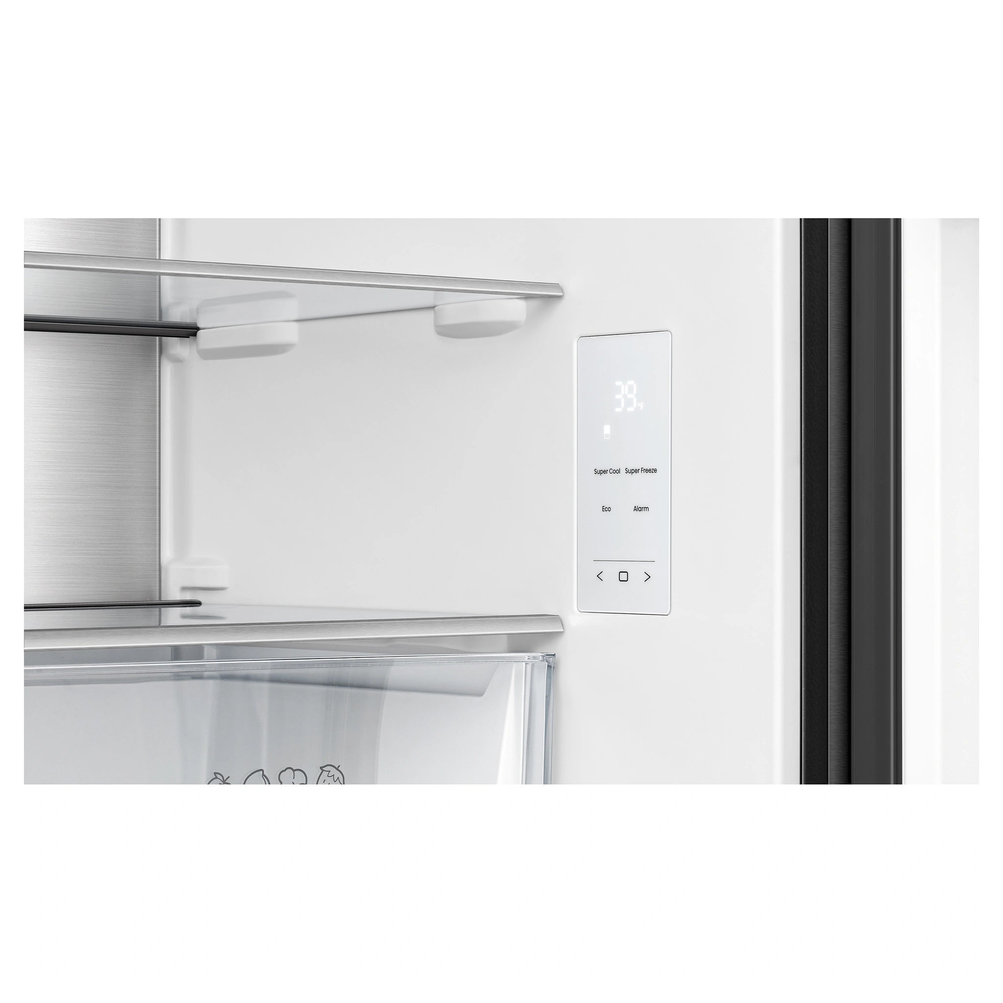 Hisense 500L PureFlat Bottom-Mount Fridge Dark Steel HRBM500TBW, Temperature Control View
