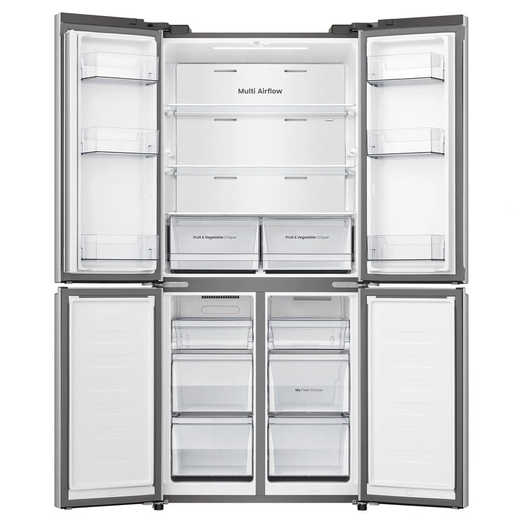 Hisense 483L PureFlat Slim French Door White HRCD483G, Front Double Door Open View