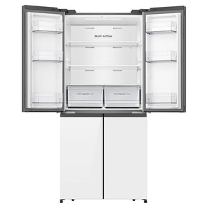 Hisense 483L PureFlat Slim French Door White HRCD483G, Front Top Double Door Open View