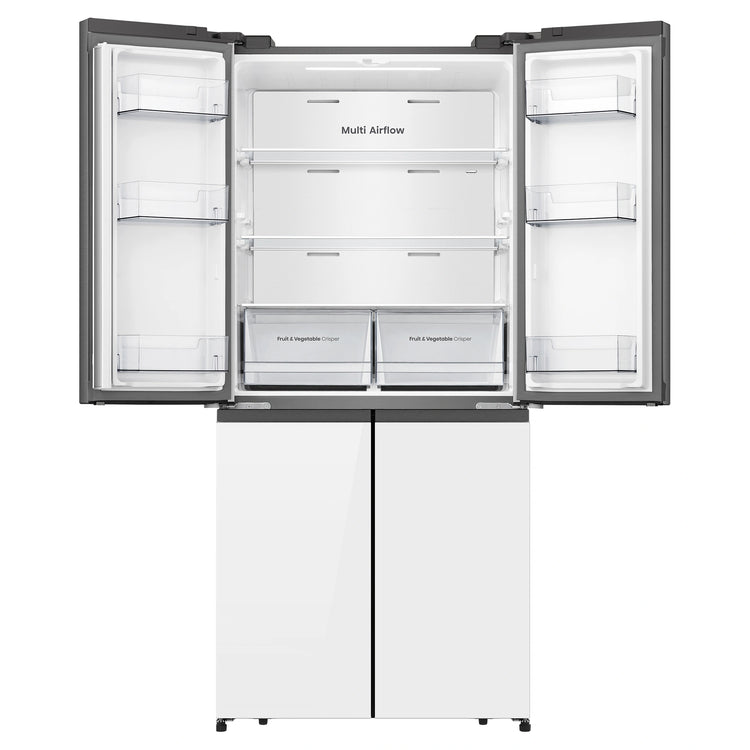 Hisense 483L PureFlat Slim French Door White HRCD483G, Front Top Double Door Open View