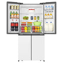 Hisense 483L PureFlat Slim French Door White HRCD483G, Front Top Double Door Open View Storages