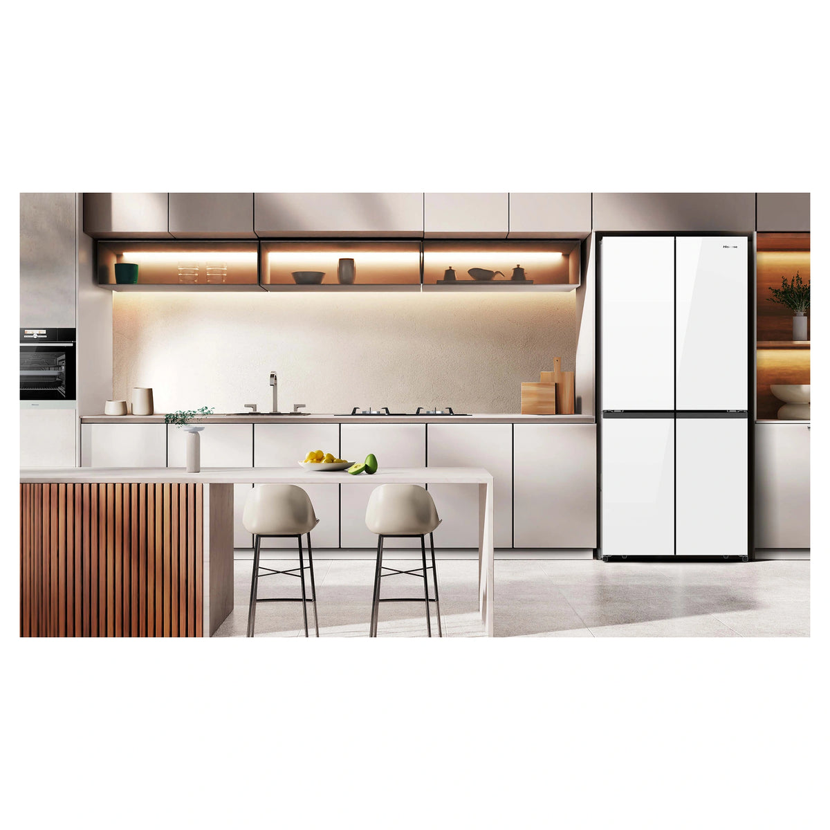 Hisense 483L PureFlat Slim French Door White HRCD483G, LifeStyle View