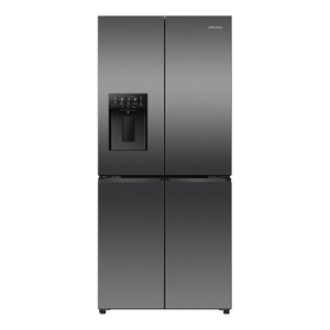 Hisense 483L PureFlat Slim French Door - Dark Steel HRCD483TBW, Front View