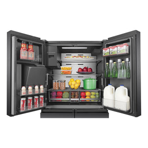 Hisense 585L PureFlat - Eclipse Dark Steel HRCD586TBWB, Front View With Top Door Open