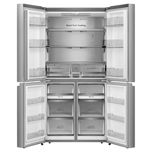 Hisense 609L French Door Fridge - Stainless Steel HRCD610TS, Front View With Double Door Open View