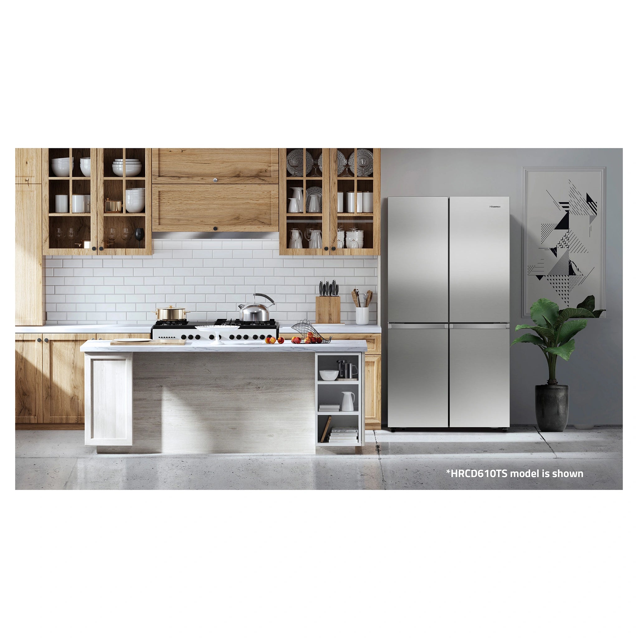Hisense 609L French Door Fridge - Stainless Steel HRCD610TS, Lifestyle View 