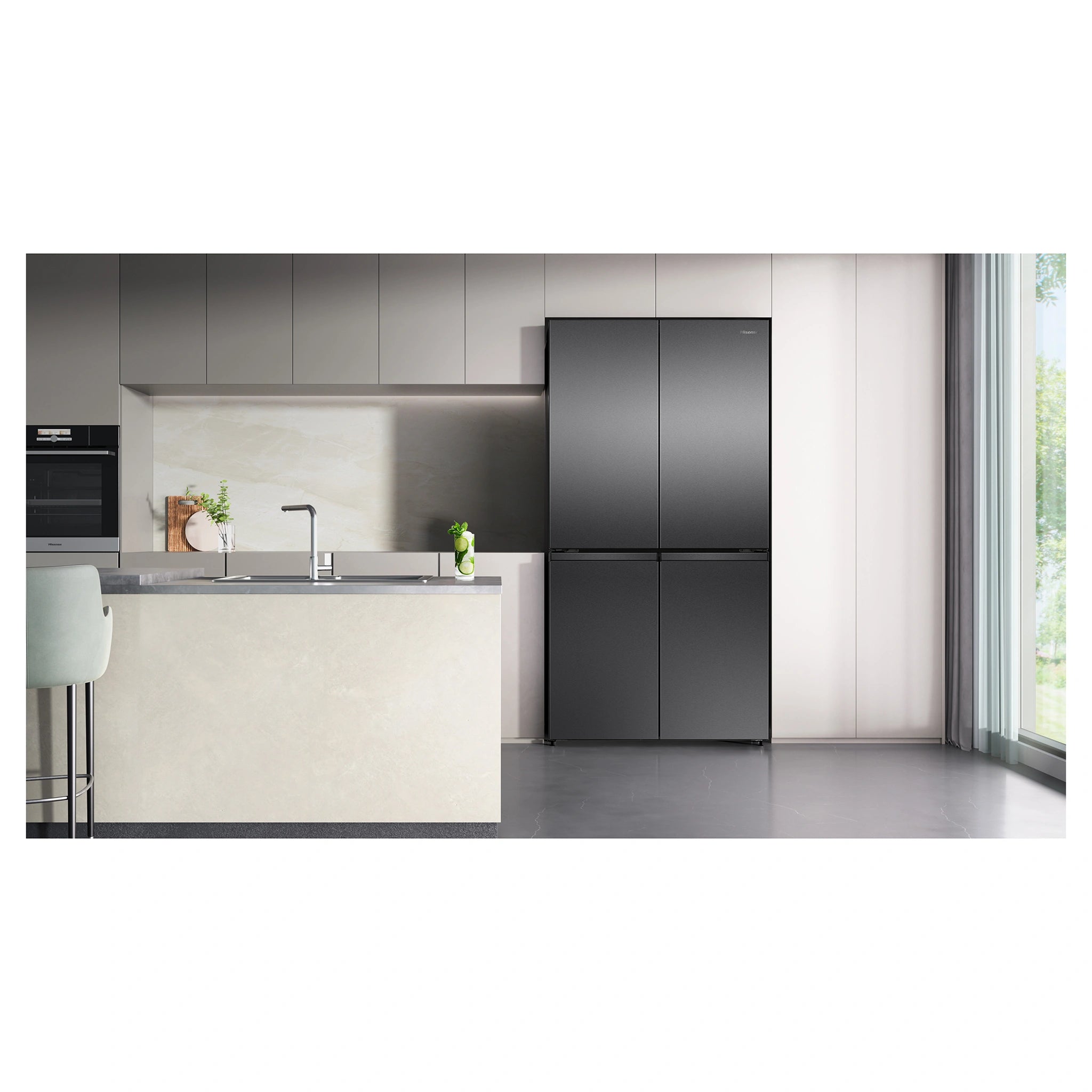 Hisense 647L PureFlex French Door Refrigerator - Dark Stainless Steel HRCD640TB, Lifestyle View