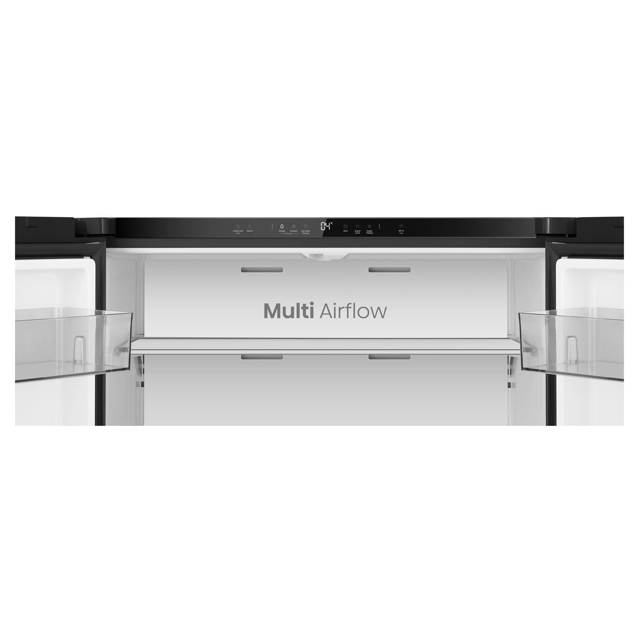 Hisense 647L PureFlex French Door Refrigerator - Dark Stainless Steel HRCD640TB, Multi Airflow View