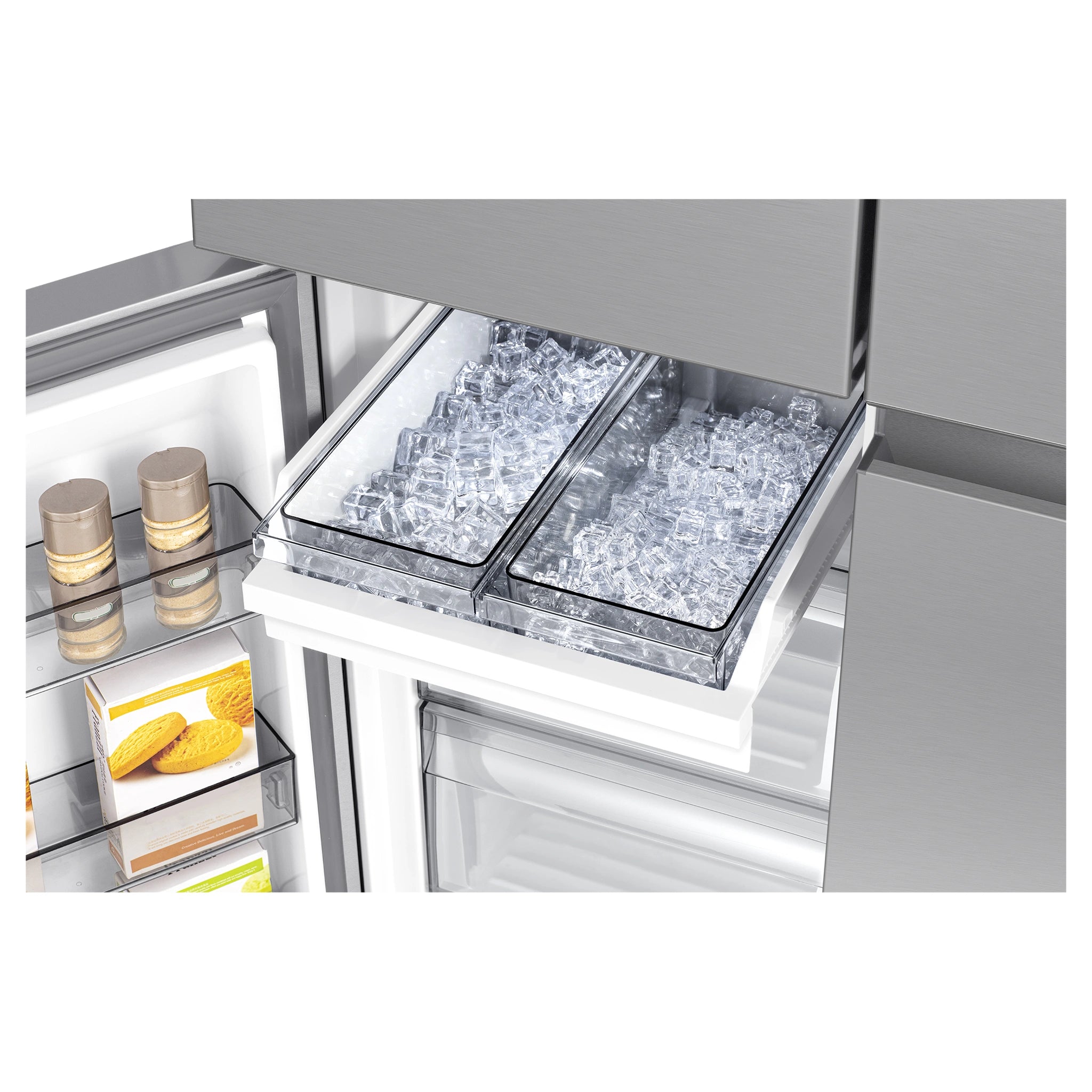 Hisense 640L Stainless Steel PureFlex French Door Fridge with Ice & Water Dispenser HRCD640TSW, Ice Drawers View