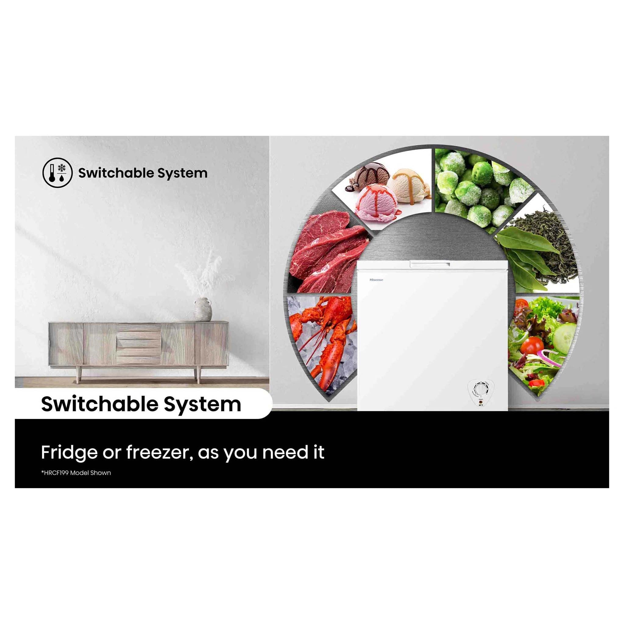 Hisense 200L White Hybrid Chest Freezer HRCF201, Switchable System Feature