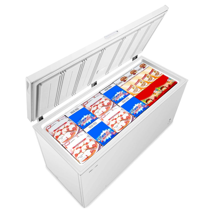 Hisense 500L White Hybrid Chest Freezer HRCF501, Top with Food View