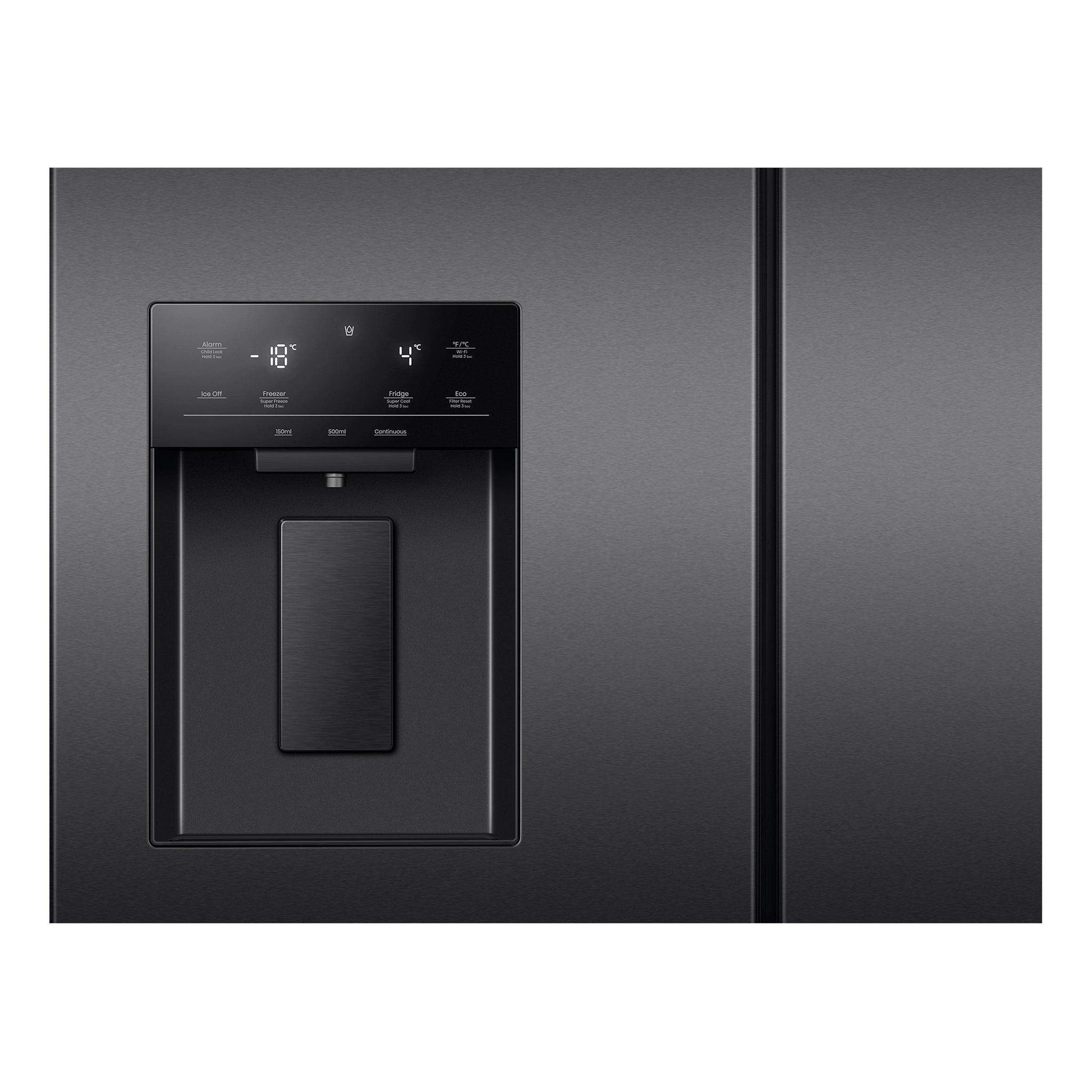 Hisense 634L Dark Steel PureFlat French Door Fridge HRFD634BW, Water Dispenser View