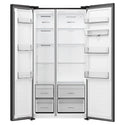 Hisense 541L Black PureFlat Side by Side Refrigerator HRSBS540BW, Front Double Door Open View