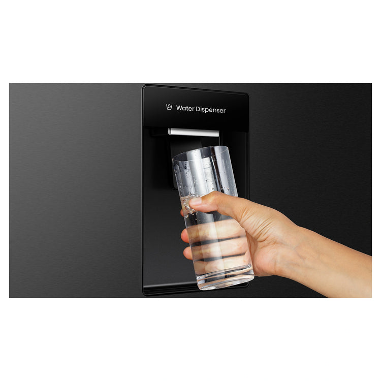 Hisense 541L Black PureFlat Side by Side Refrigerator HRSBS540BW, Water Despenser View
