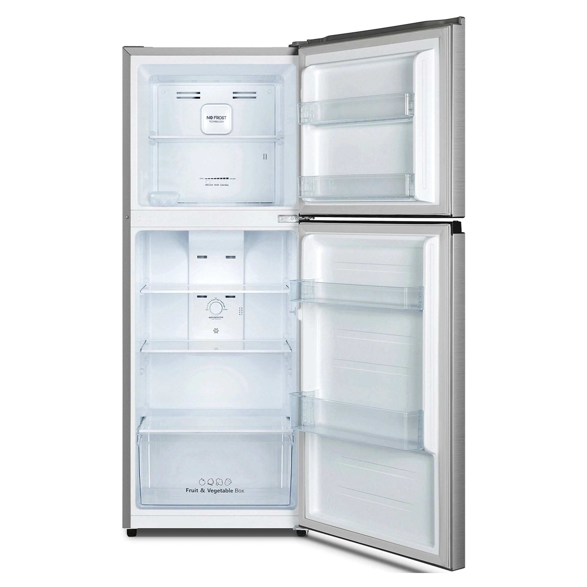 Hisense 205L Silver Top Mount Fridge HRTF206S, Front View With Door Open
