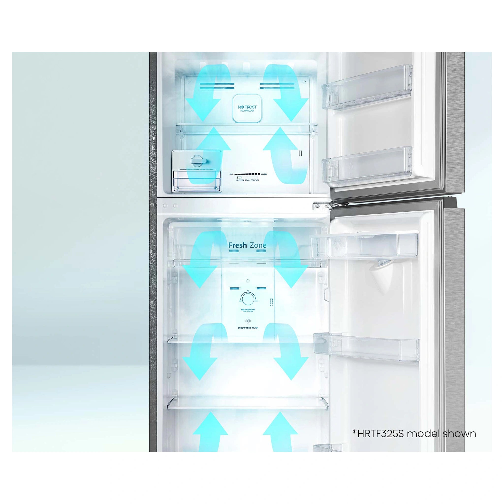 Hisense HRTF325S 326L Top Mount Fridge Silver