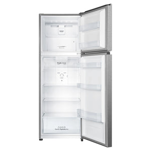 Hisense 326L Top Mount Fridge Silver HRTF325S, Front View With Door Open