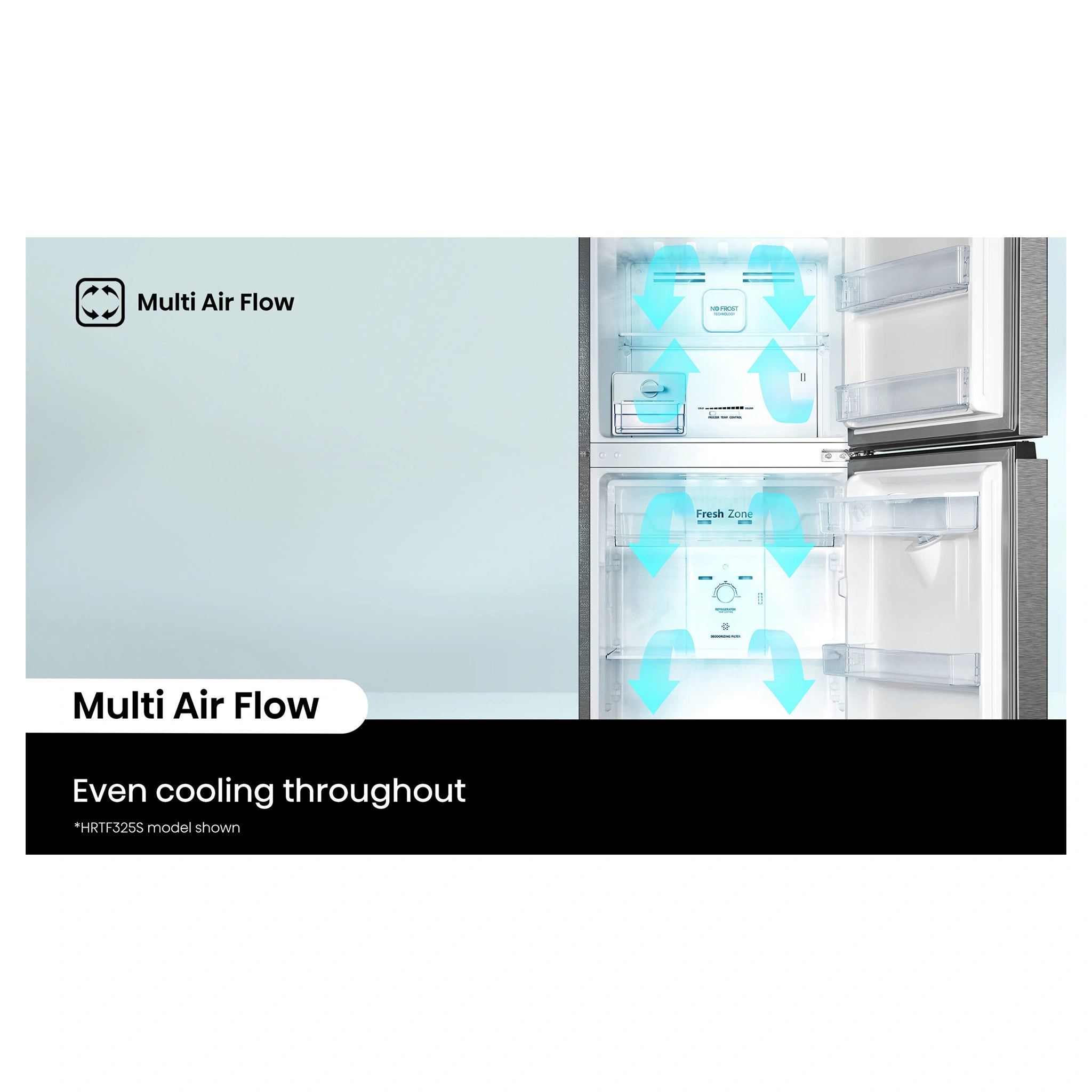 Hisense 326 Litre White Top Mount Fridge 4.5 Star Energy HRTF325, Feature 2