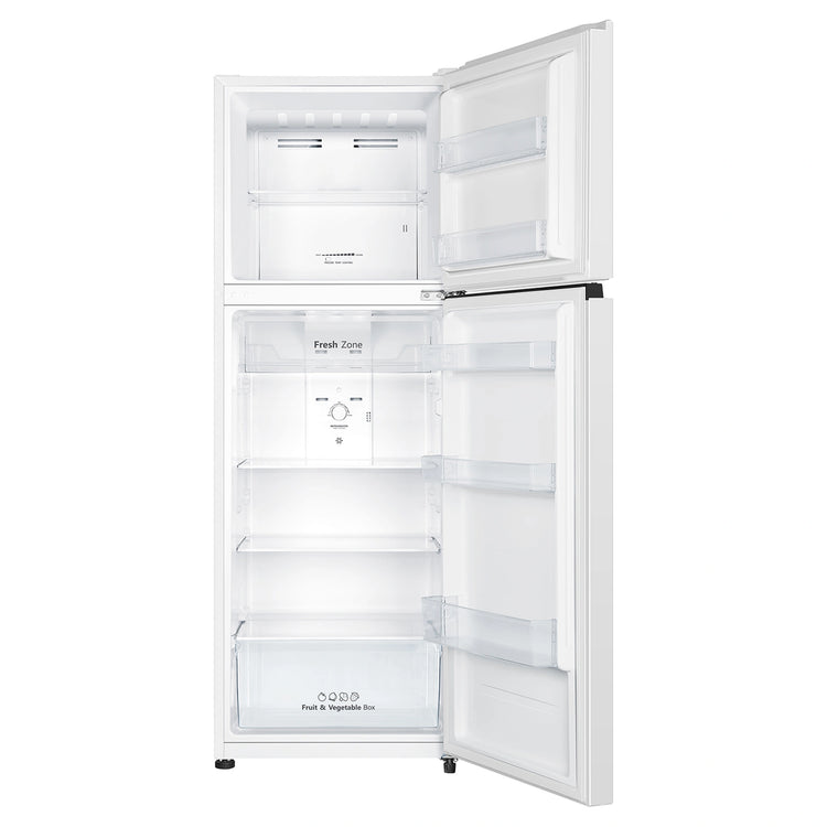 Hisense 326 Litre White Top Mount Fridge 4.5 Star Energy HRTF325, Front View With Door Open