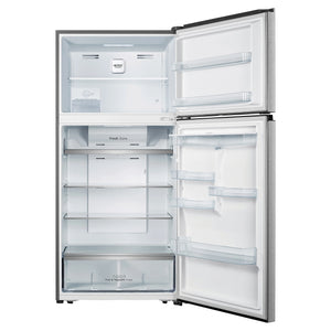 Hisense 496L Top Mount Fridge Stainless Steel HRTF496SW, Front View With Door Open