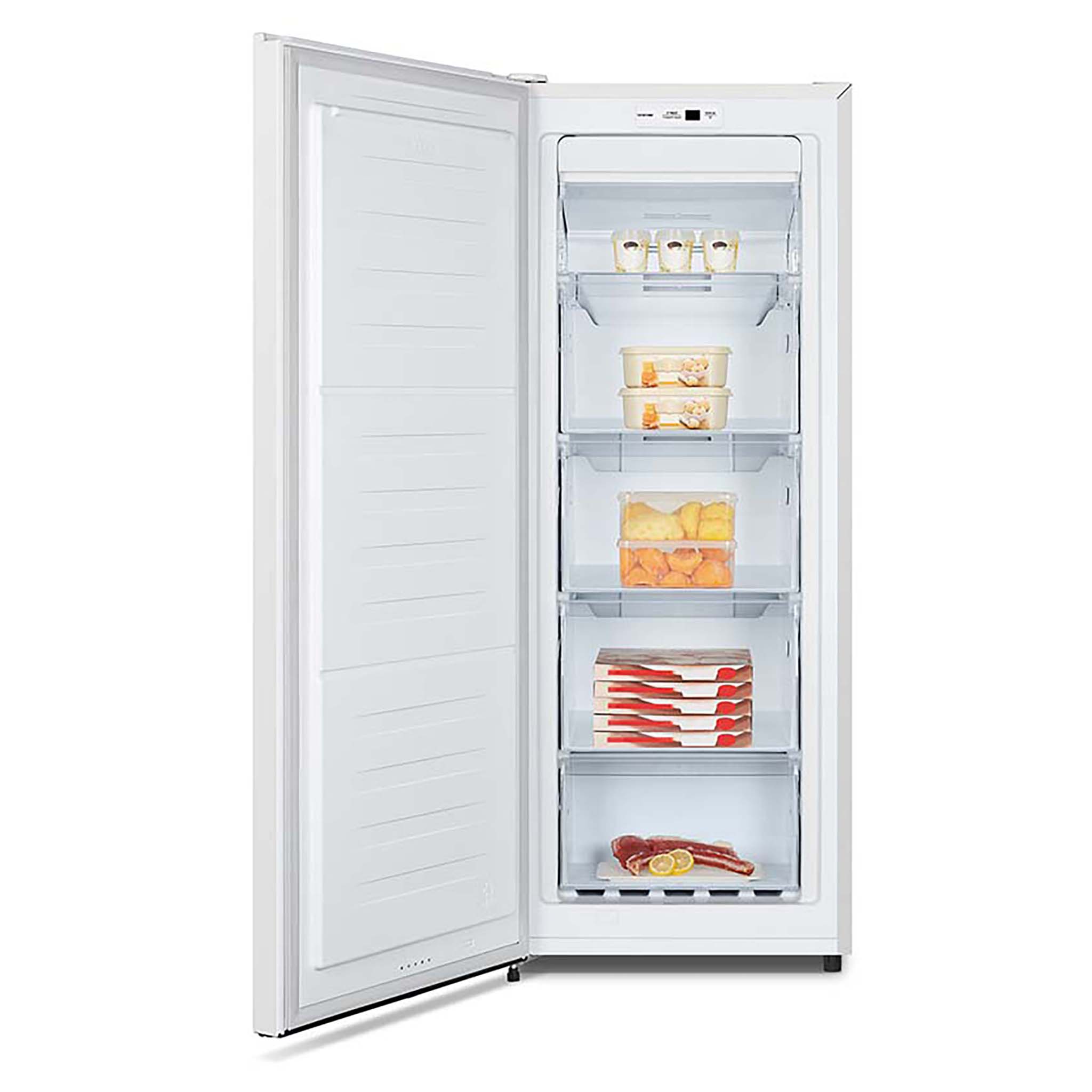 Hisense 155L White 1-Door Freezer HRVF155, Right Side Open Door With Food