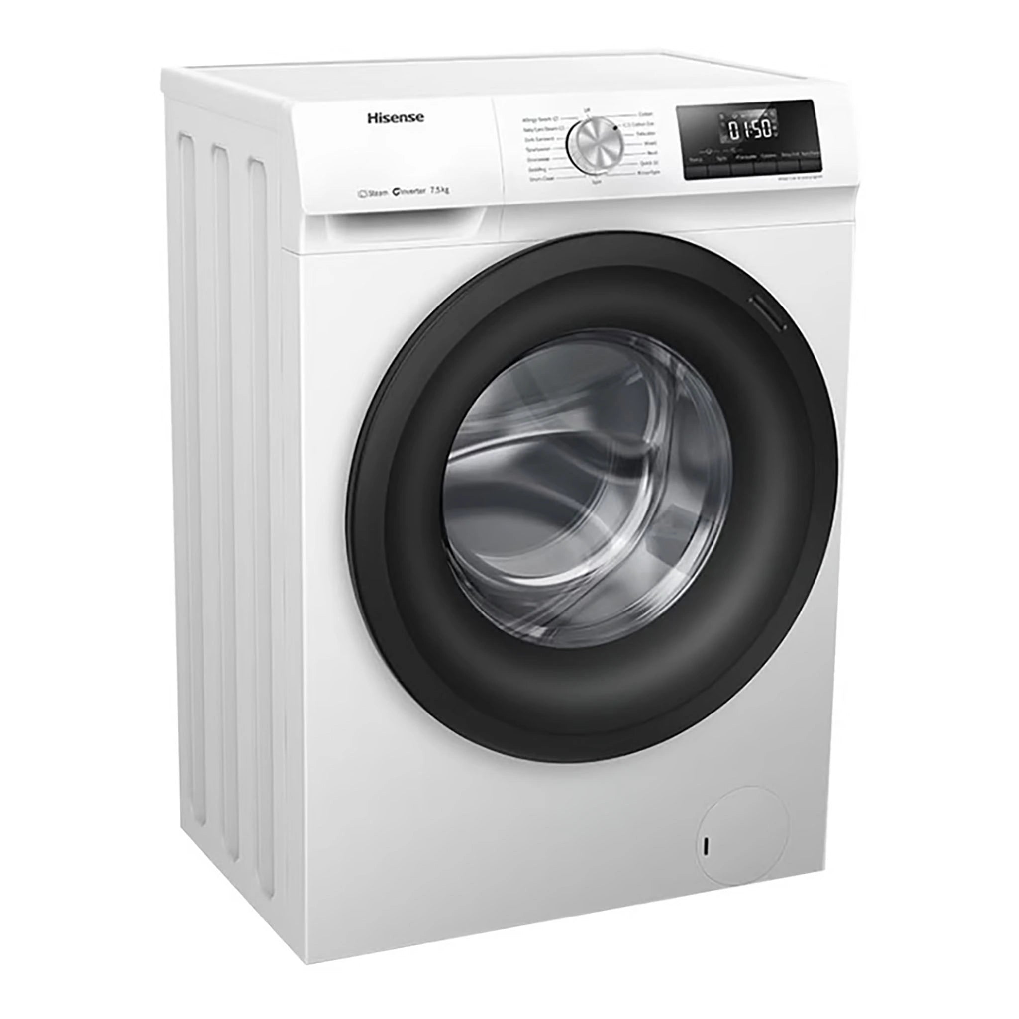 Hisense 7.5kg Series 3 Front Load Washing Machine HWF3S7514W2, Left Side View