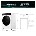 Hisense 10Kg Series 5i Front Load Washer HWF5I1015, Dimensions View