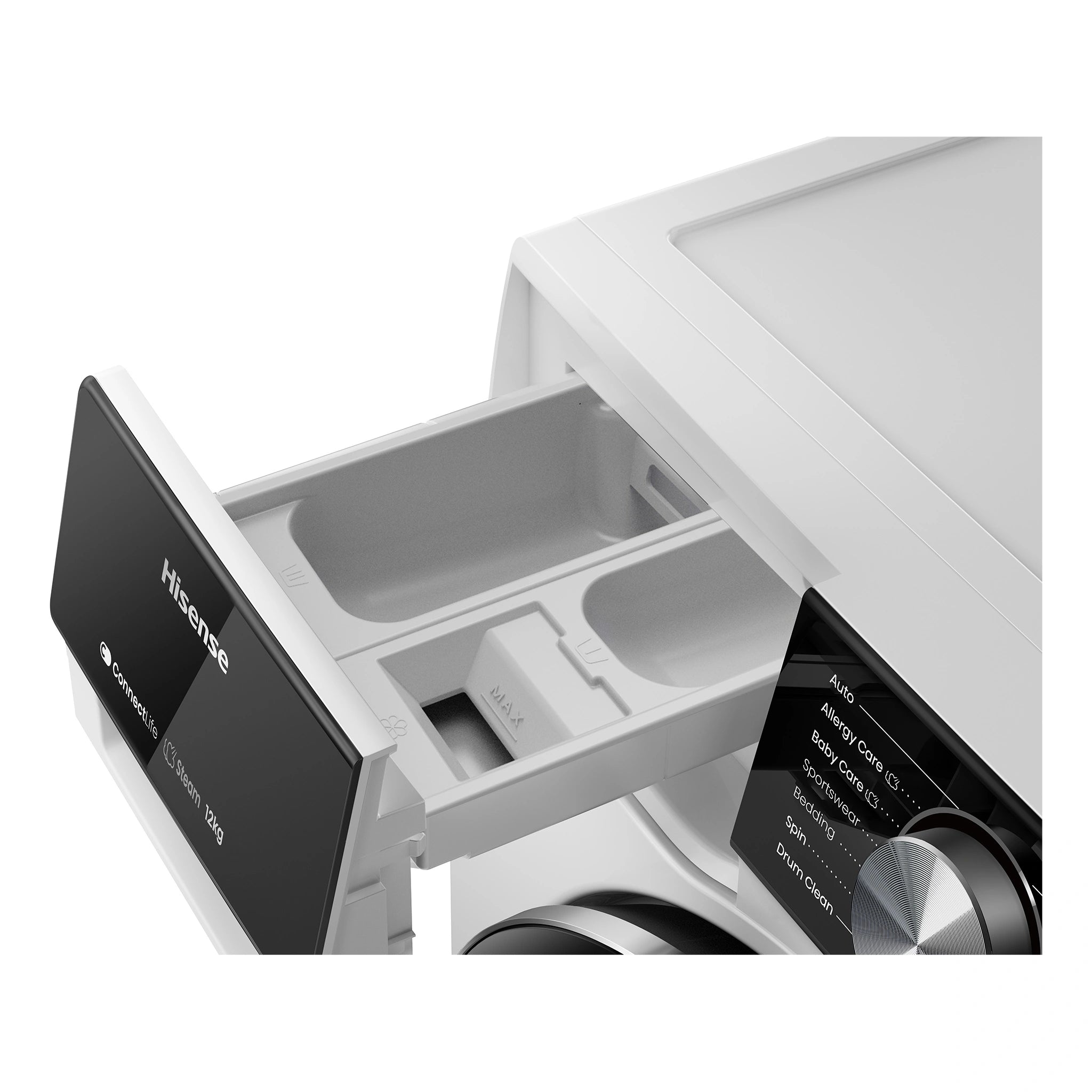 Hisense 12kg Series 5 Front Load Washing Machine HWF5S1214, Dispenser View