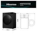 Hisense HWF8I1015BX 10kg Series 8i Charcoal Black Front Load Washing Machine