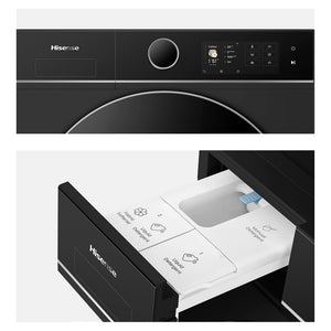 Hisense 10kg Series 8i Charcoal Black Front Load Washing Machine HWF8I1015BX, Drawer Compartment View